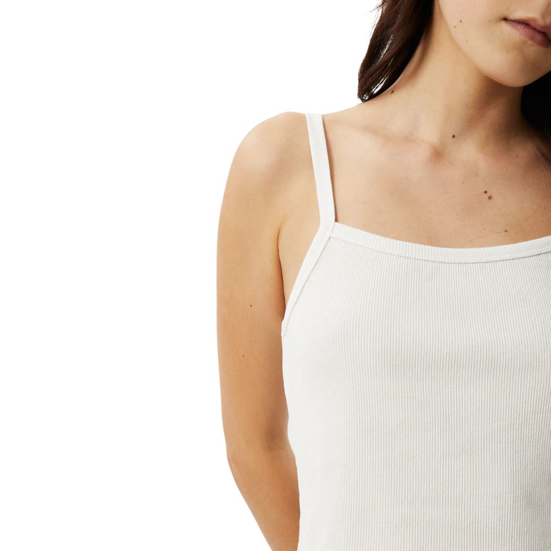 Womens Taylor Hemp Rib Singlet - White