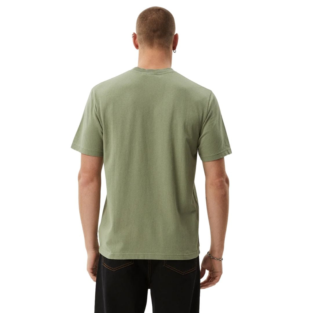 Afends Throw Out Recycled Retro Fit T-Shirt - Oil Green
