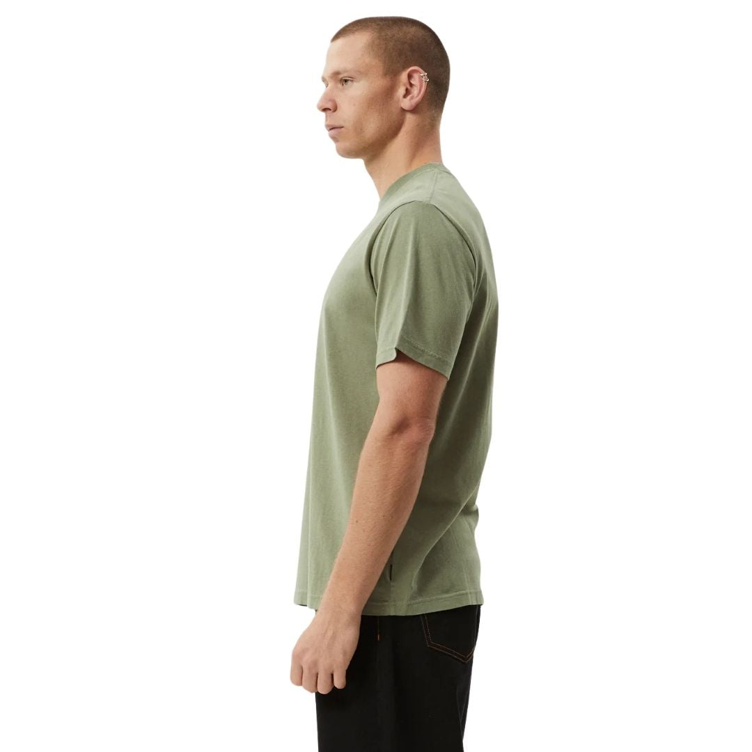 Afends Throw Out Recycled Retro Fit T-Shirt - Oil Green