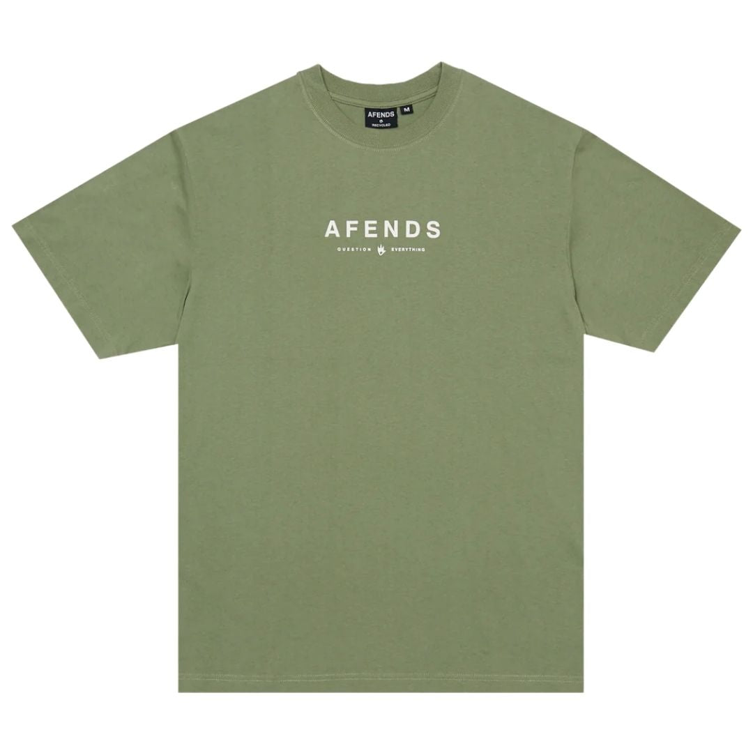 Afends Throw Out Recycled Retro Fit T-Shirt - Oil Green