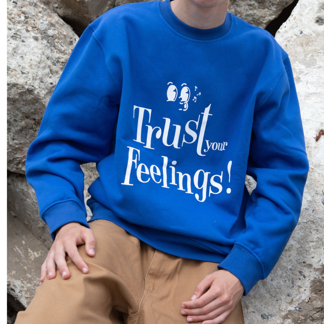 And Feelings Trust Crew Neck - Electric Blue