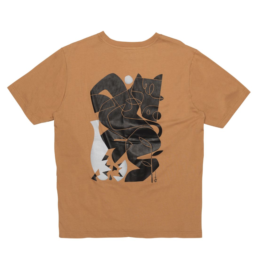 And Feelings X Ruben Sanchez Vase T-Shirt - Iced Coffee