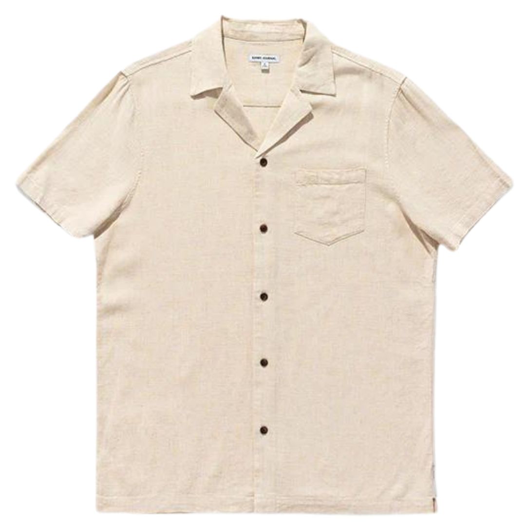 Banks Journal Brighton Short Sleeve Shirt - Off White
