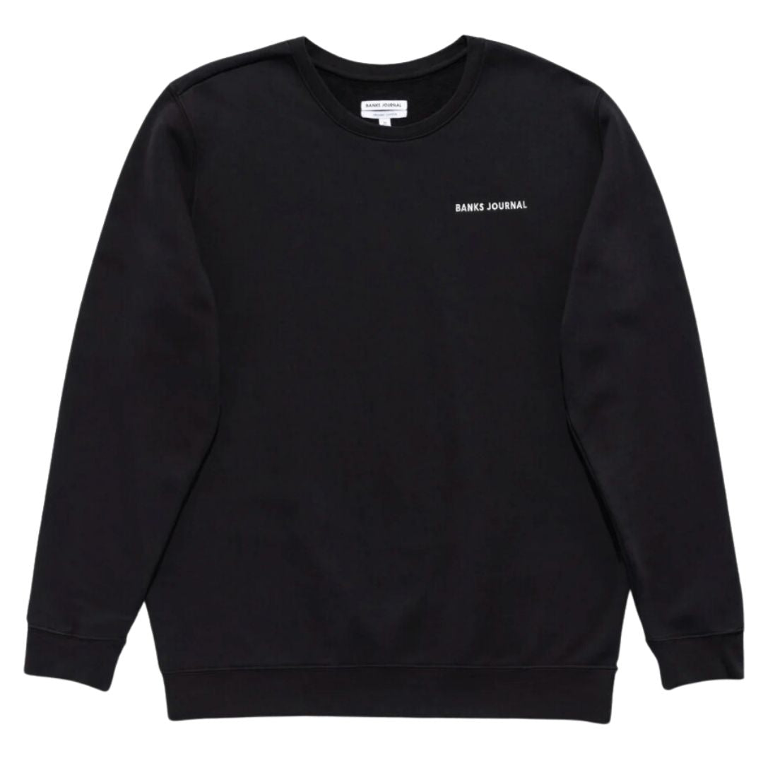 Banks Journal Label Crew Neck Sweater - Black