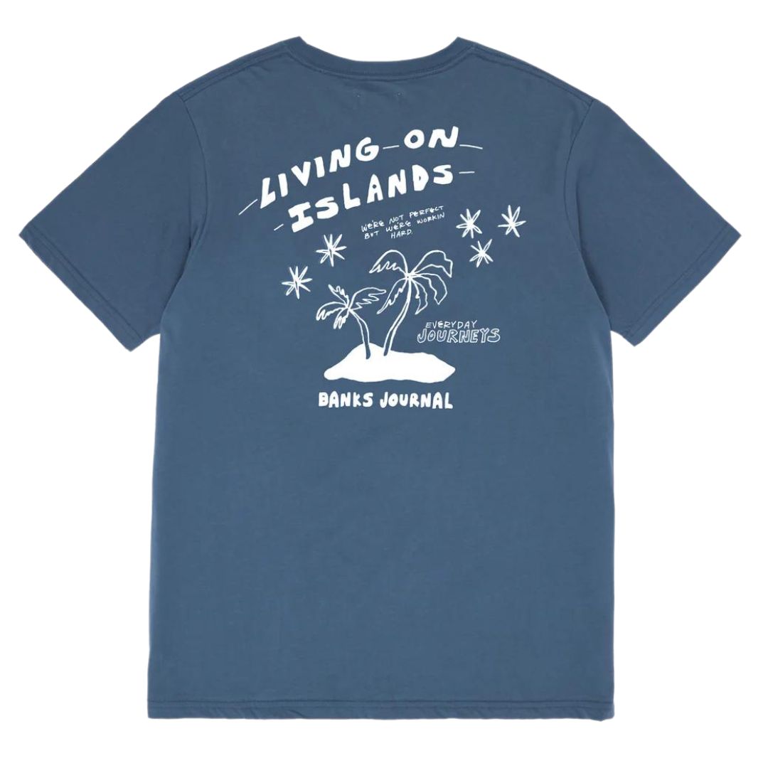 Banks Journal Living On Islands T-Shirt - Mallard Blue
