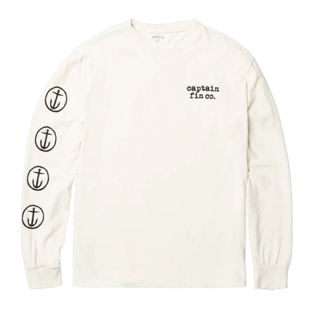 Captain Fin Co. Anchor Long Sleeve T-Shirt - Vintage White