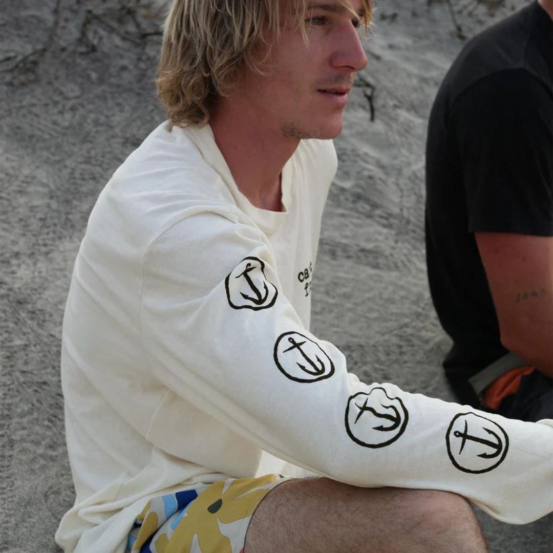 Captain Fin Co. Anchor Long Sleeve T-Shirt - Vintage White