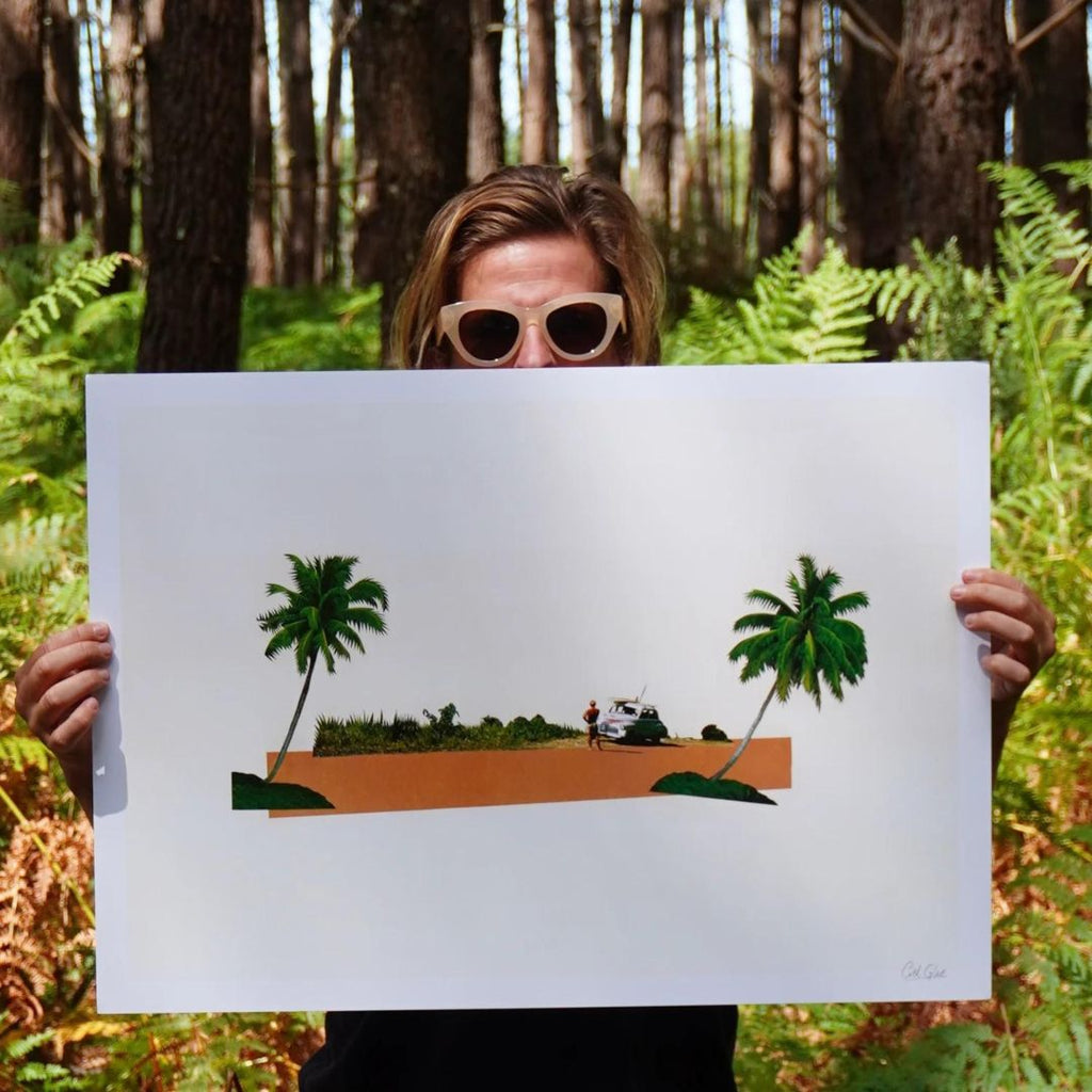 Ciel Glue 'Australia' Collage Print | Retro Surf Art