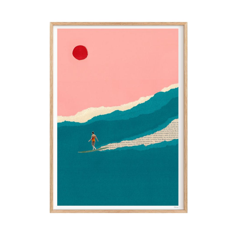 Ciel Glue 'Baleal Girl' Collage Print | Retro Surf Art