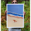 Ciel Glue Beach Boy Surfer Collage Print