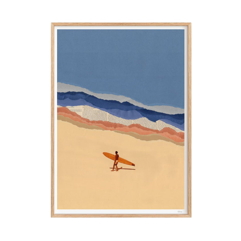 Ciel Glue 'Beach Boy Surfer' Collage Print | Retro Surf Art