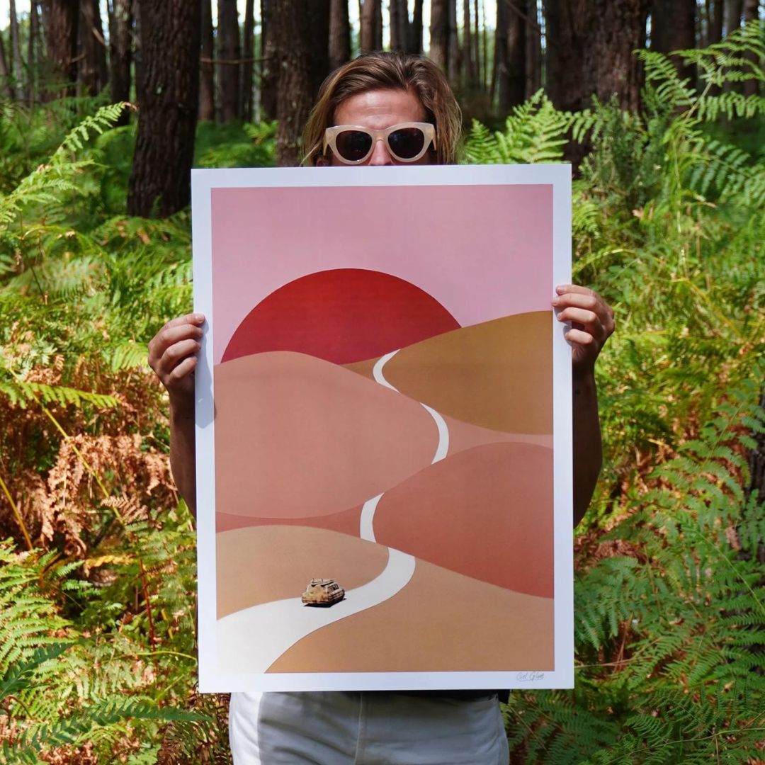 Bumpy Collage Ciel Glue 'Bumpy Road' Collage Print
