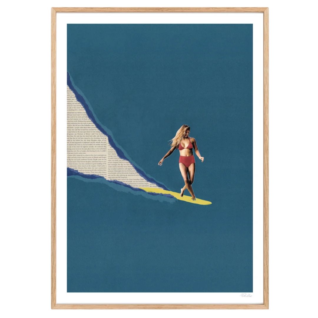 Ciel Glue "Fleur Bleue" Collage Print