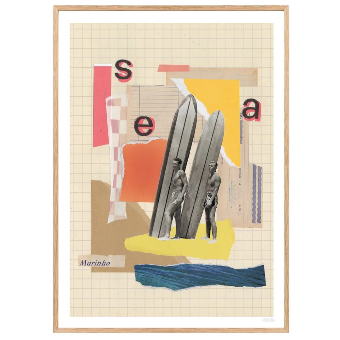 Ciel Glue 'Marinho' Collage Print | Retro Surf Art