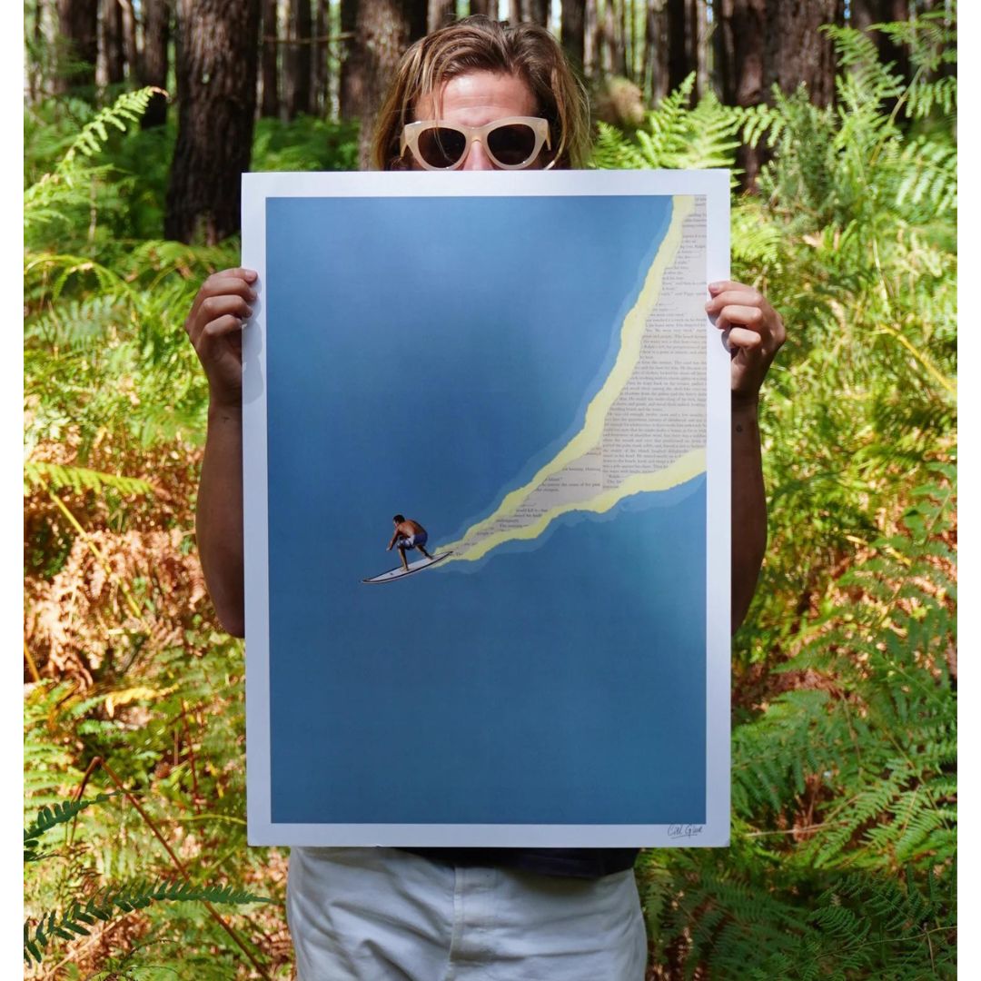 Ciel Glue 'North Shore' Collage Print | Retro Surf Art