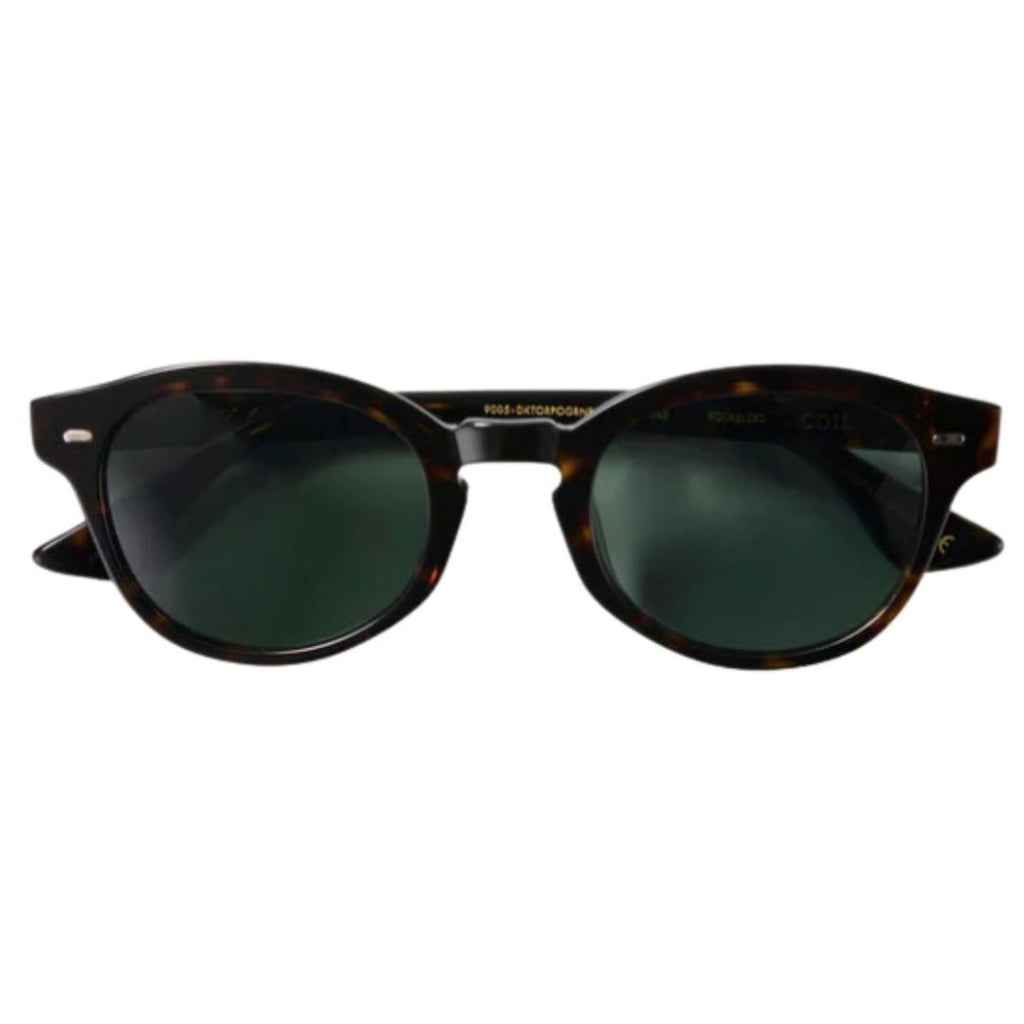 Epøkhe Coil Sunglasses Dark Tortoise Polished Green Polarised | Eyewear