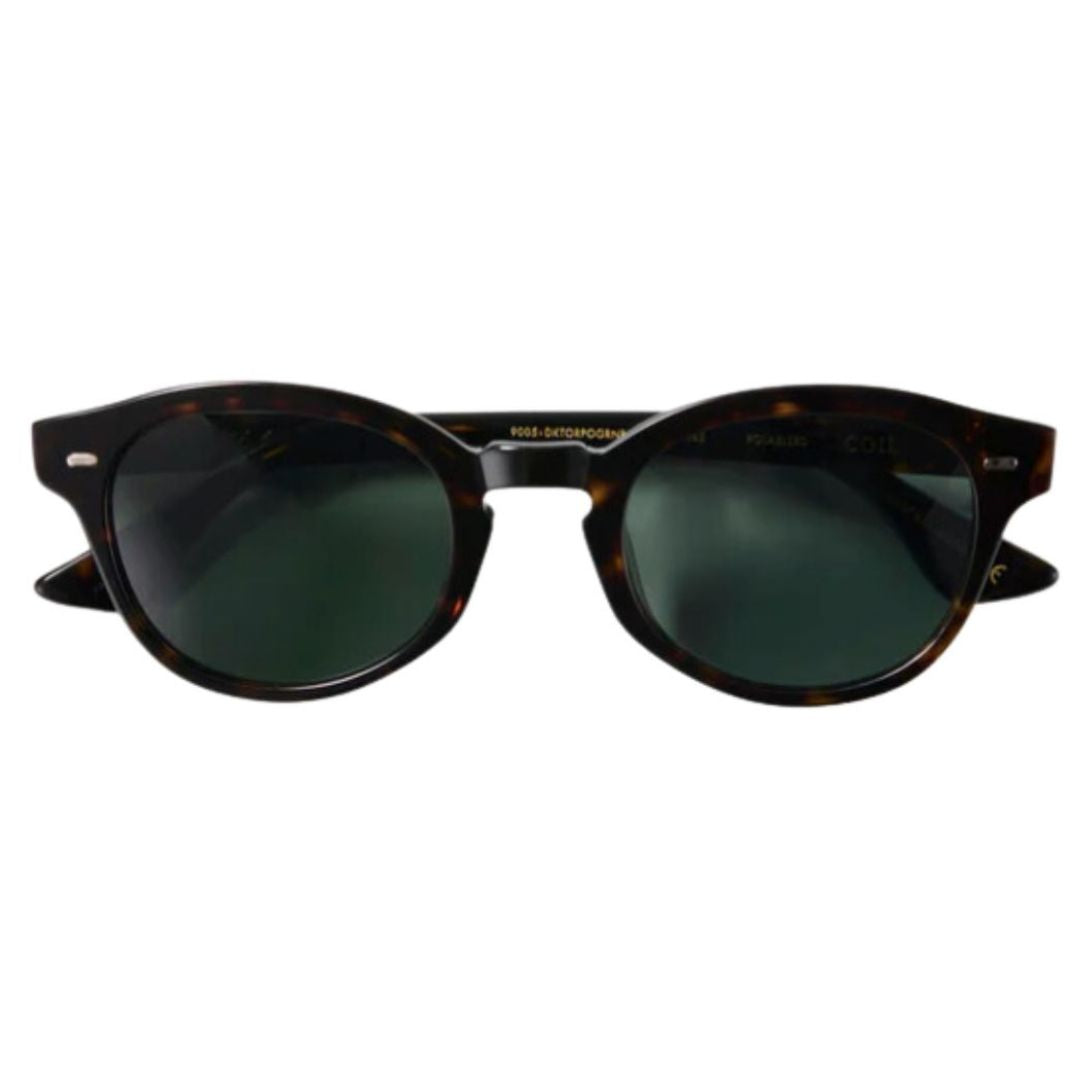 Epøkhe Coil Sunglasses Dark Tortoise Polished Green Polarised | Eyewear