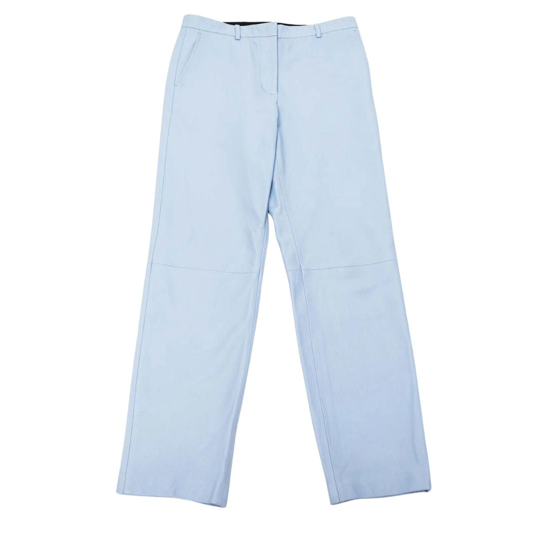 Cotiere Womens Blue Leather Trousers - Light Blue