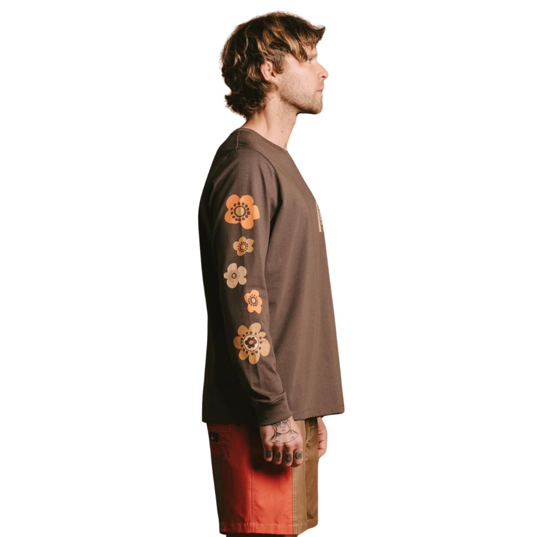 De La Flower Long Sleeve T-Shirt - Chocolate