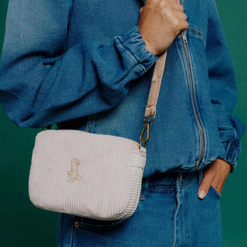Fluffy Ikon Cord Bag - Off White