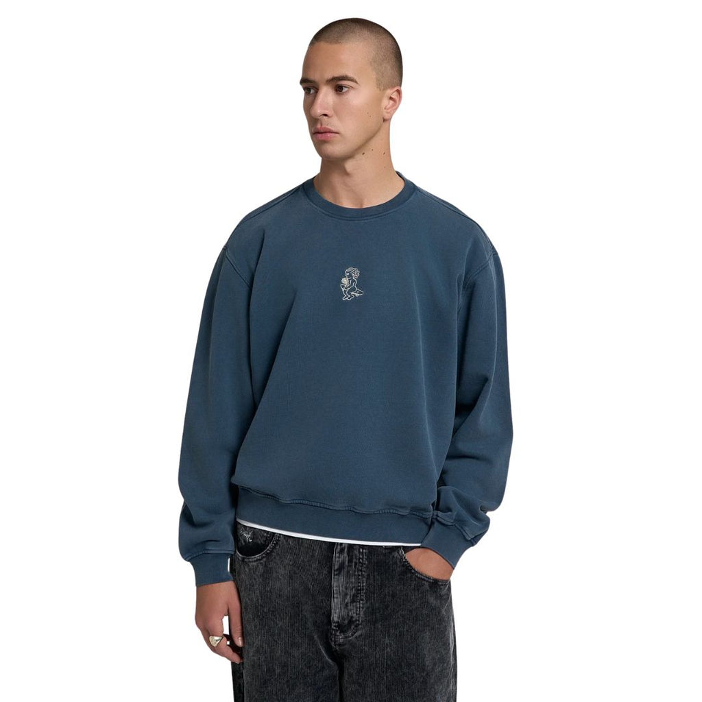 Ikon Flower Crew Neck - Blue Washed