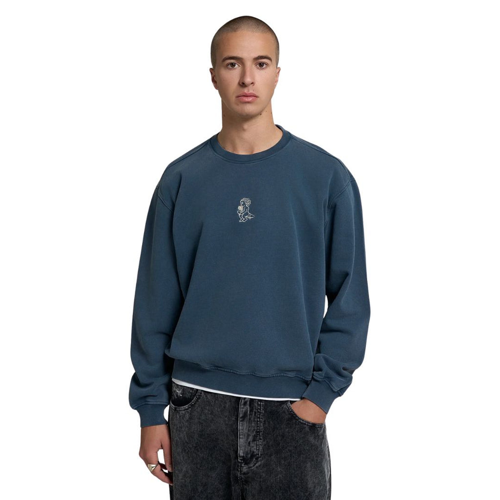 Ikon Flower Crew Neck - Blue Washed
