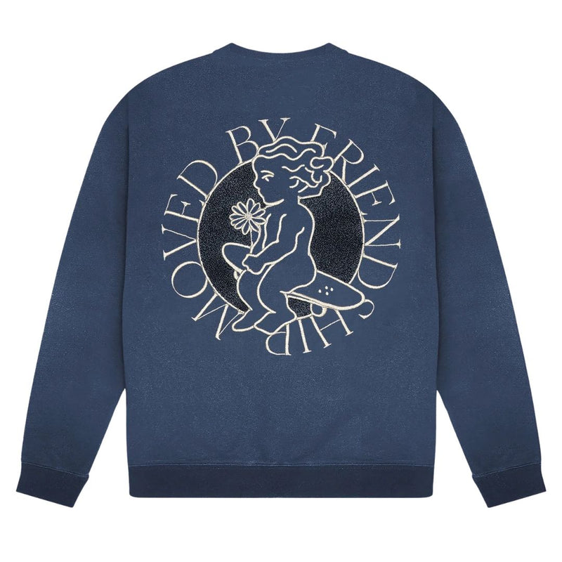 Ementa Ikon Flower Crew Neck - Blue Washed