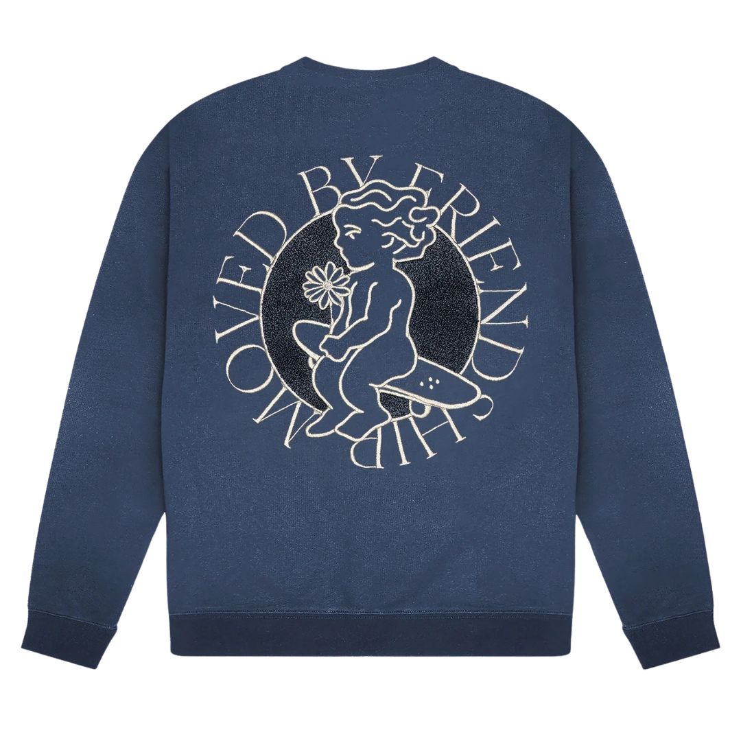 Ementa Ikon Flower Crew Neck - Blue Washed