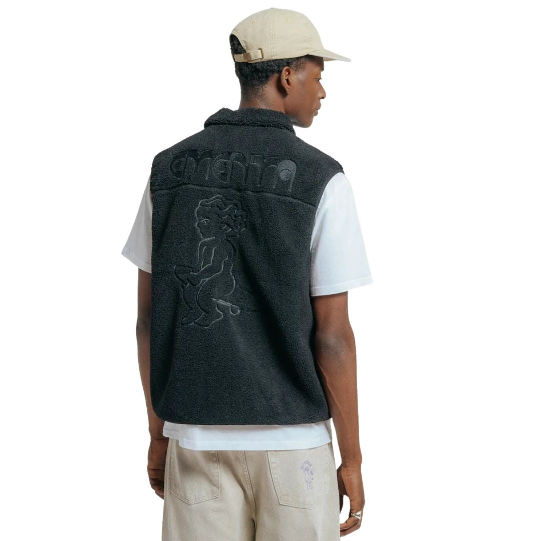 Ementa Ikon Flower Polar Vest - Black | Lisbon Skateboarding Label