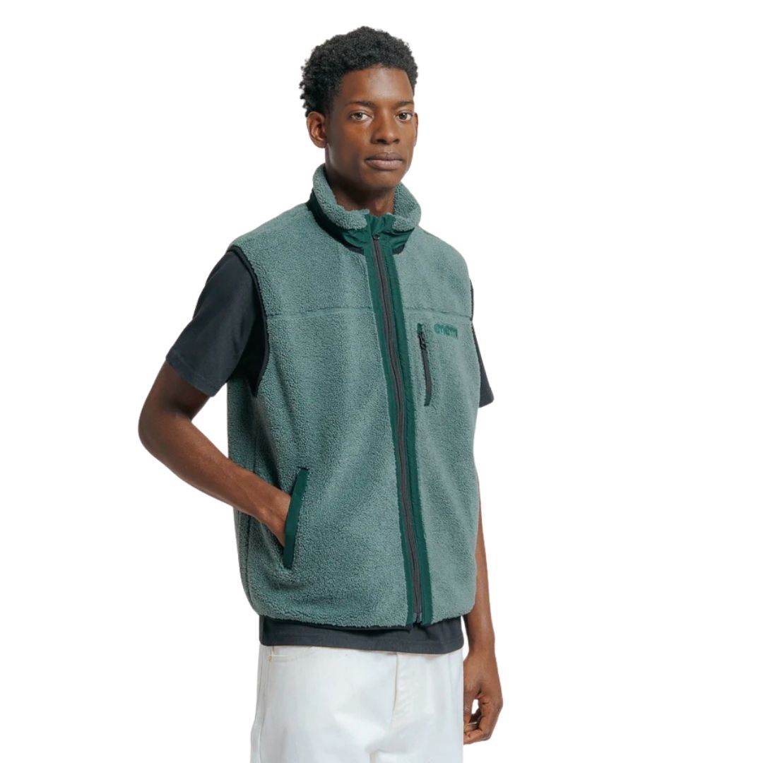 Ementa Ikon Flower Polar Vest - Sage | Lisbon Skateboarding Label