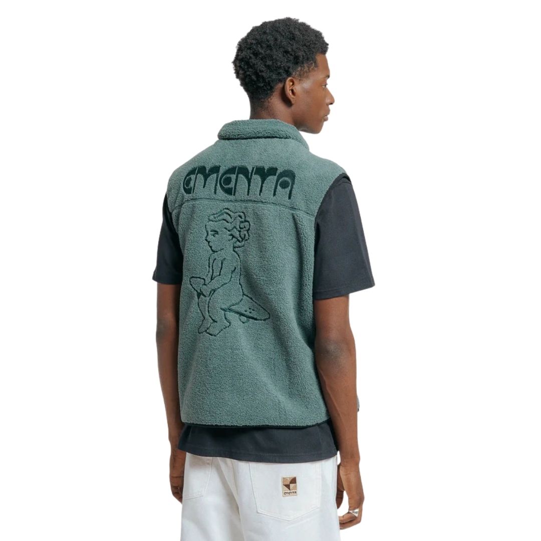 Ementa Ikon Flower Polar Vest - Sage | Lisbon Skateboarding Label