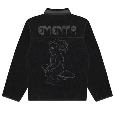 Ementa Ikon Flower Polar Zip Jacket - Black