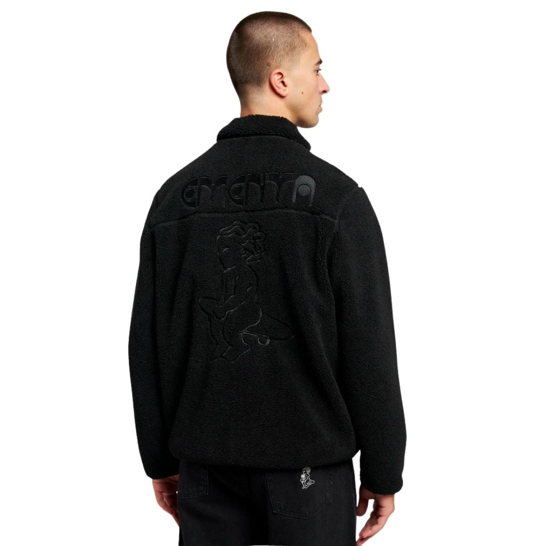 Ikon Flower Polar Zip Jacket - Black