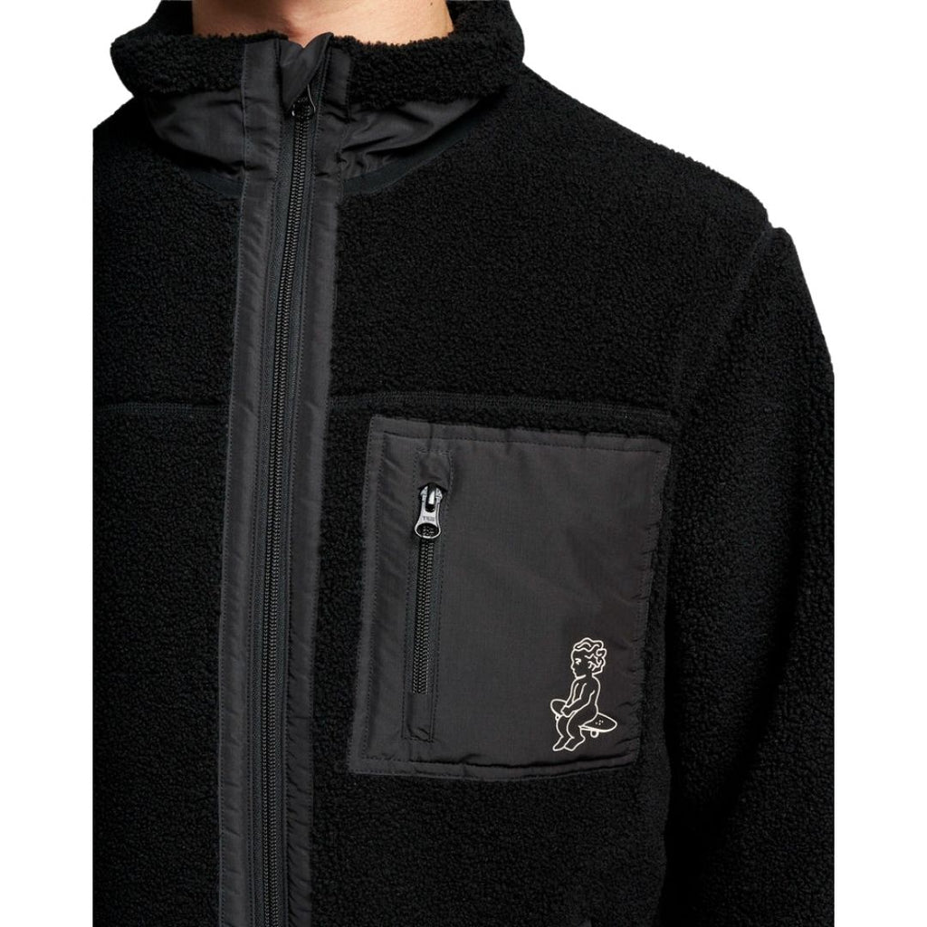 Ikon Flower Polar Zip Jacket - Black