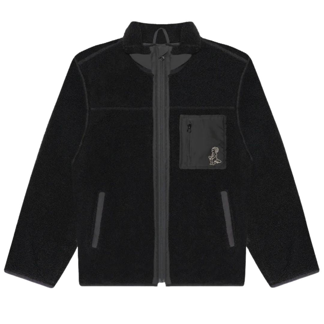 Ikon Flower Polar Zip Jacket - Black