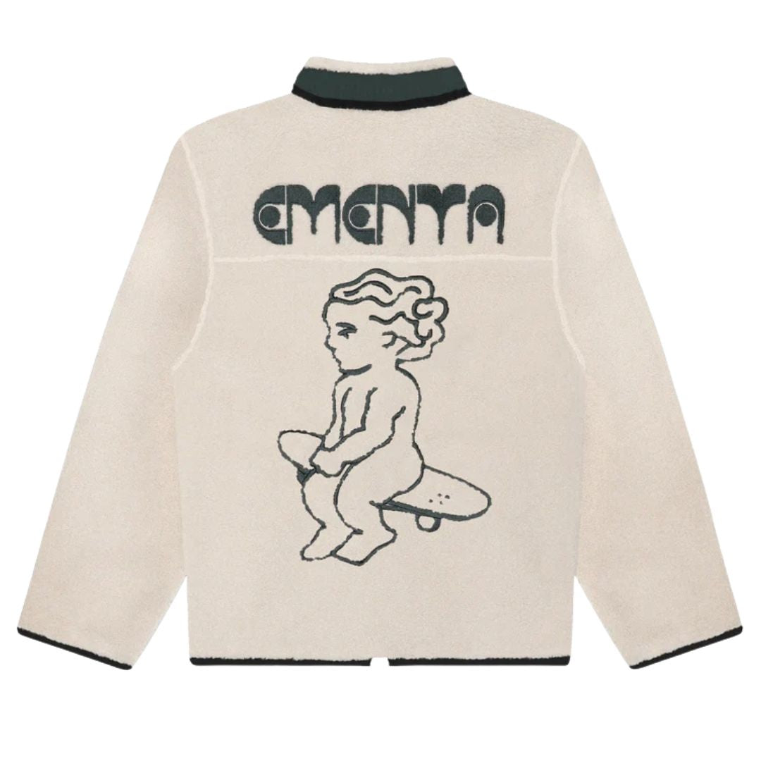 Ikon Flower Polar Zip Jacket - Off White