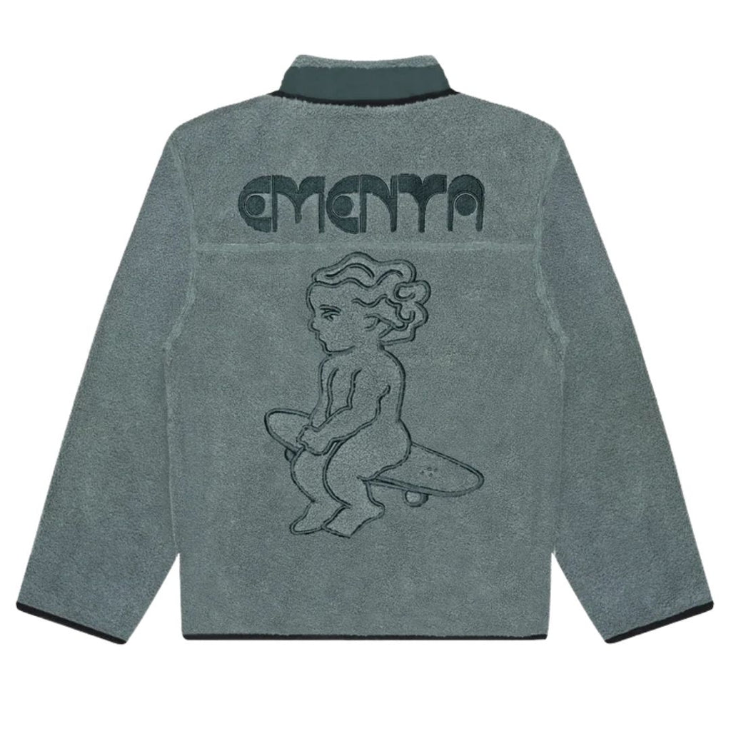 Ementa Ikon Flower Polar Zip Jacket - Sage | Lisbon Skateboarding Label