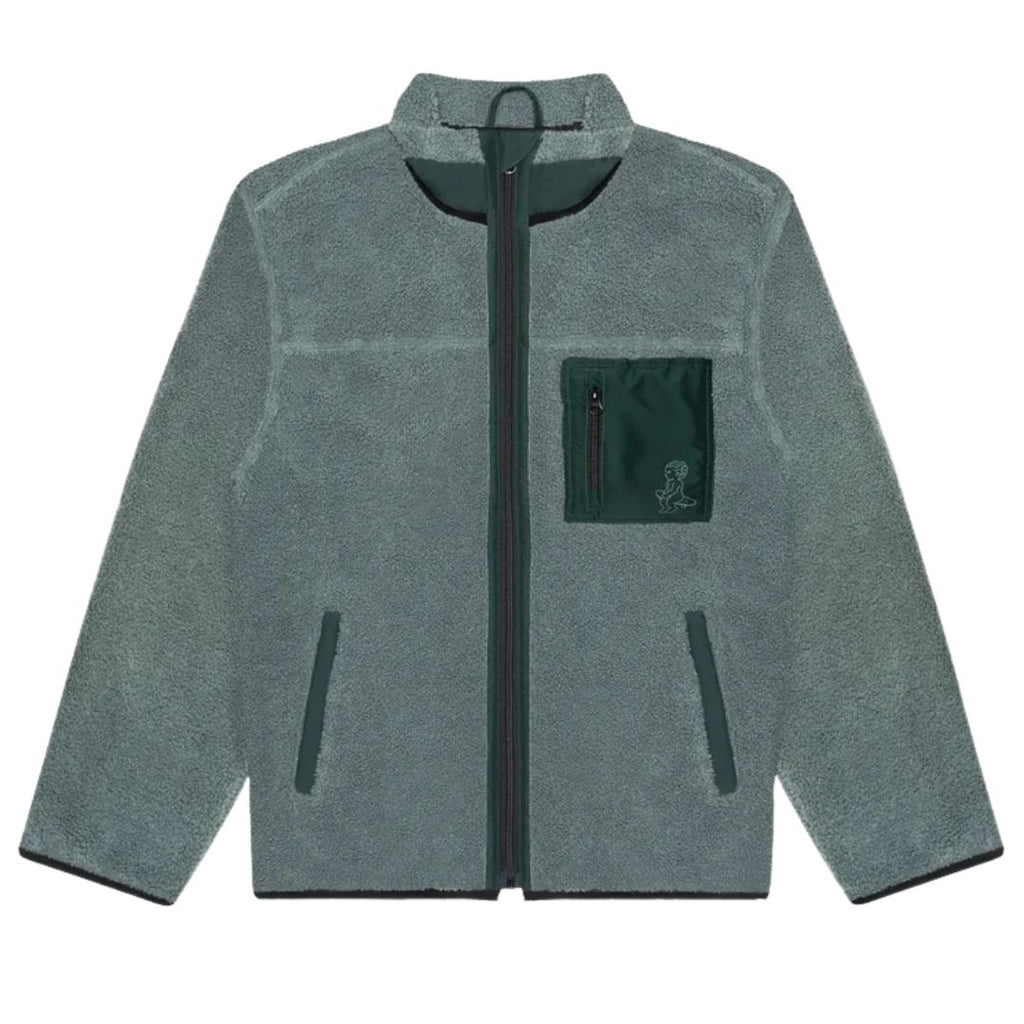 Ementa Ikon Flower Polar Zip Jacket - Sage | Lisbon Skateboarding Label