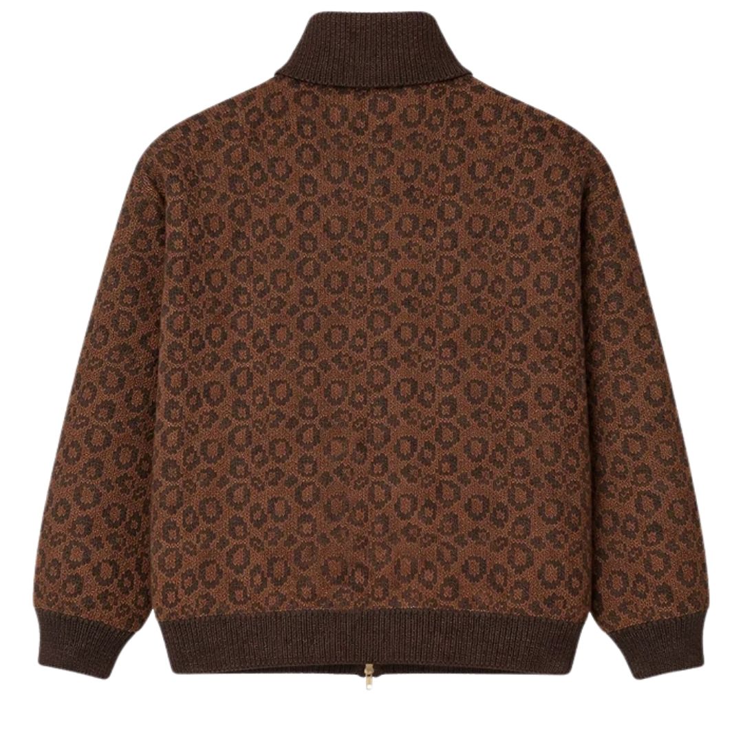 Ementa Leopard Knit Jacket - Brown