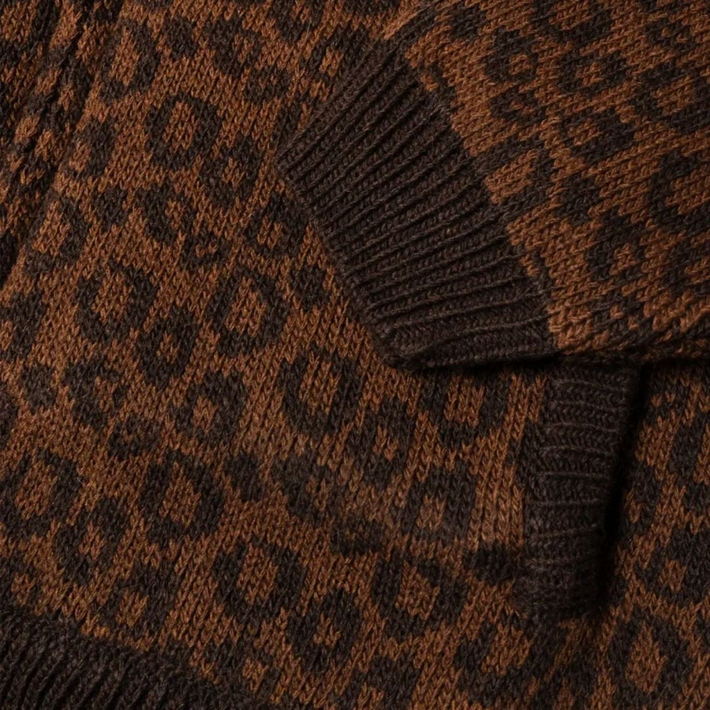 Ementa Leopard Knit Jacket - Brown