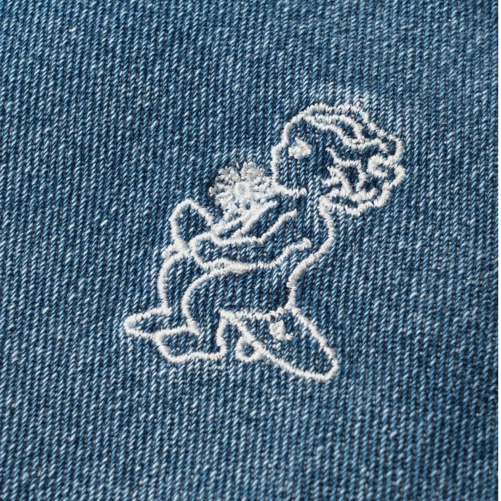 Womens Loofa Ikon Flower Denim Pants - Blue Stone Washed