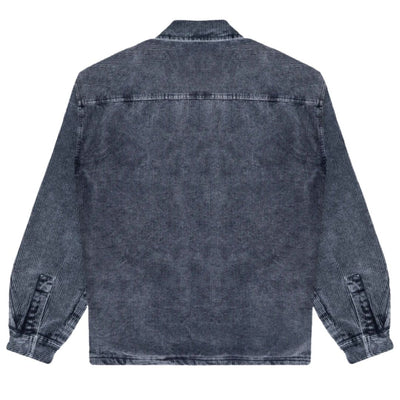 Ementa Looks Like Sherpa Washed Overshirt - Navy Washed