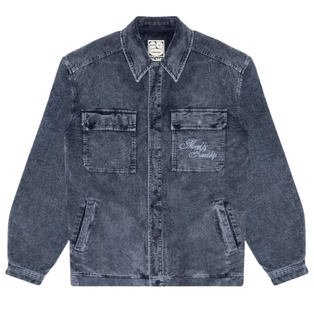 Ementa Looks Like Sherpa Washed Overshirt - Navy Washed