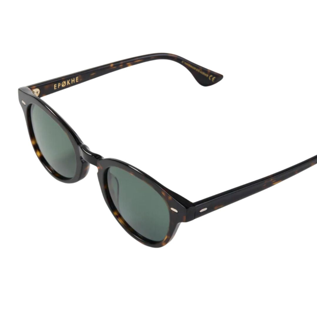 Epøkhe Coil Sunglasses Dark Tortoise Polished Green Polarised | Eyewear