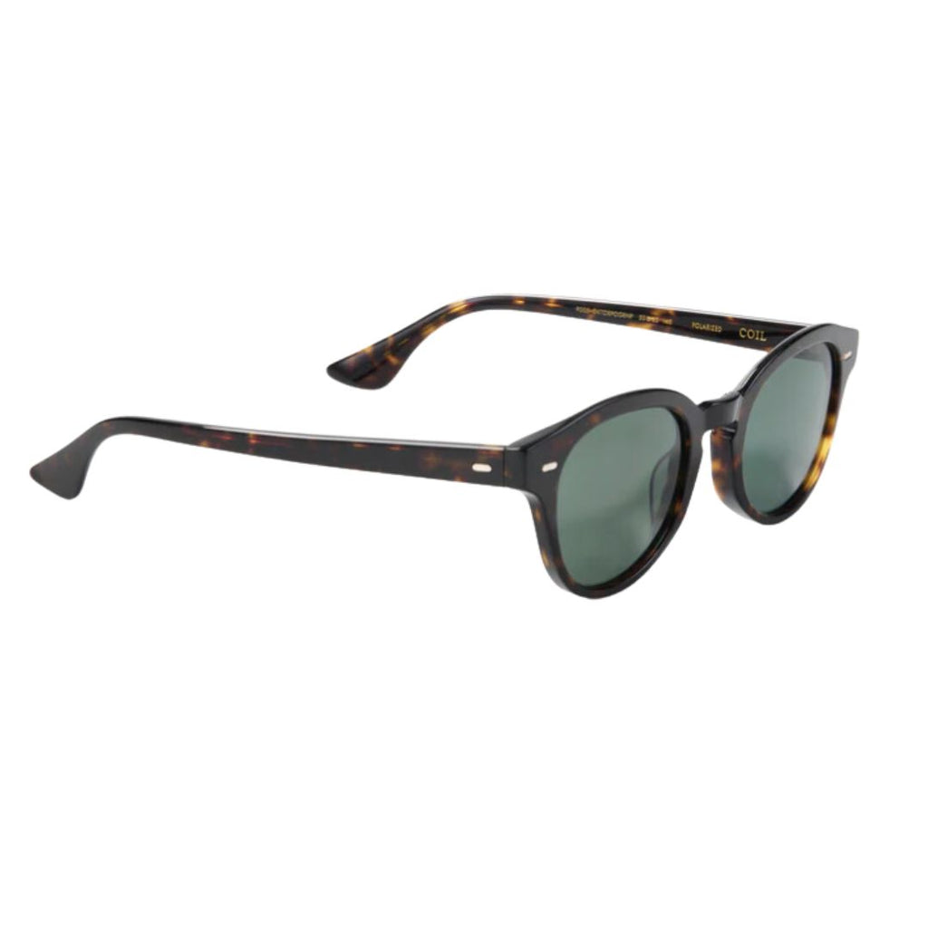 Epøkhe Coil Sunglasses Dark Tortoise Polished Green Polarised | Eyewear
