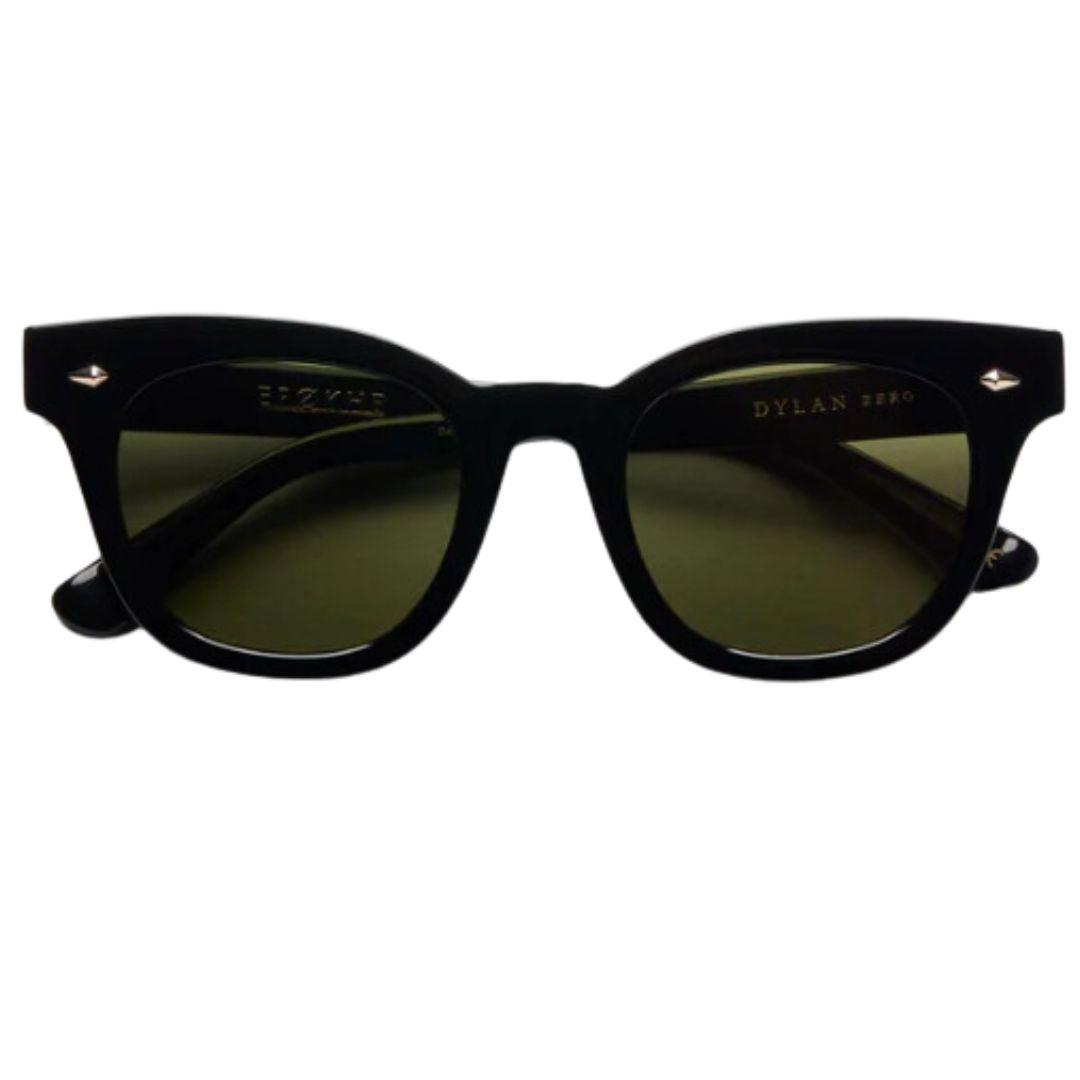 Epøkhe Dylan Zero Sunglasses - Black Gloss / Green Zero
