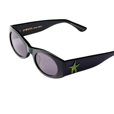Epøkhe Suede Sunglasses by Evan Mock - Black Polished Green / Black