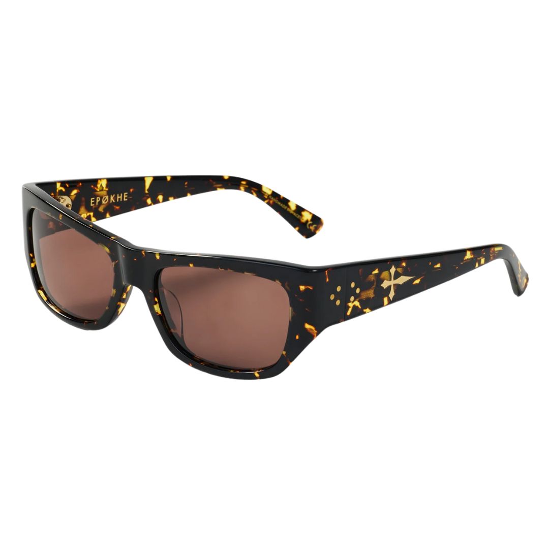 Epøkhe Memphis Sunglasses Crystal Dark Tortoise Polished Bronze | Eyewear