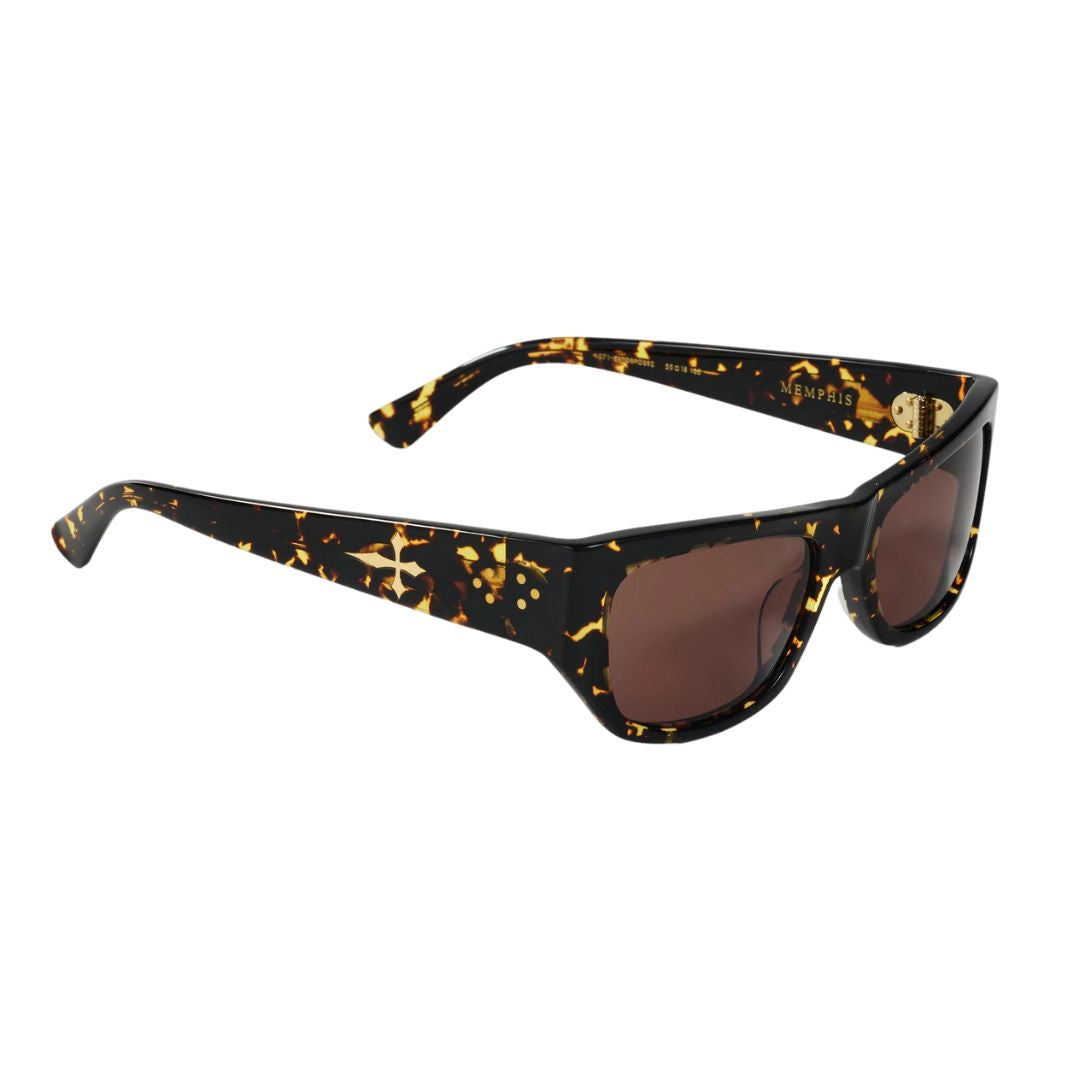 Epøkhe Memphis Sunglasses Crystal Dark Tortoise Polished Bronze | Eyewear