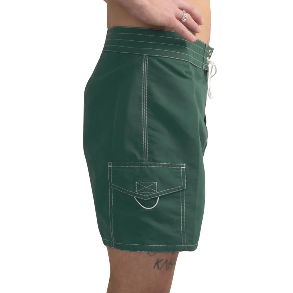 La Reina Green Jalapeño Boardshort — worn view